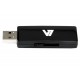 V7 Unidad de memoria flash USB 2.0 deslizante 4 GB, negra VU24GAR-BLK-2E
